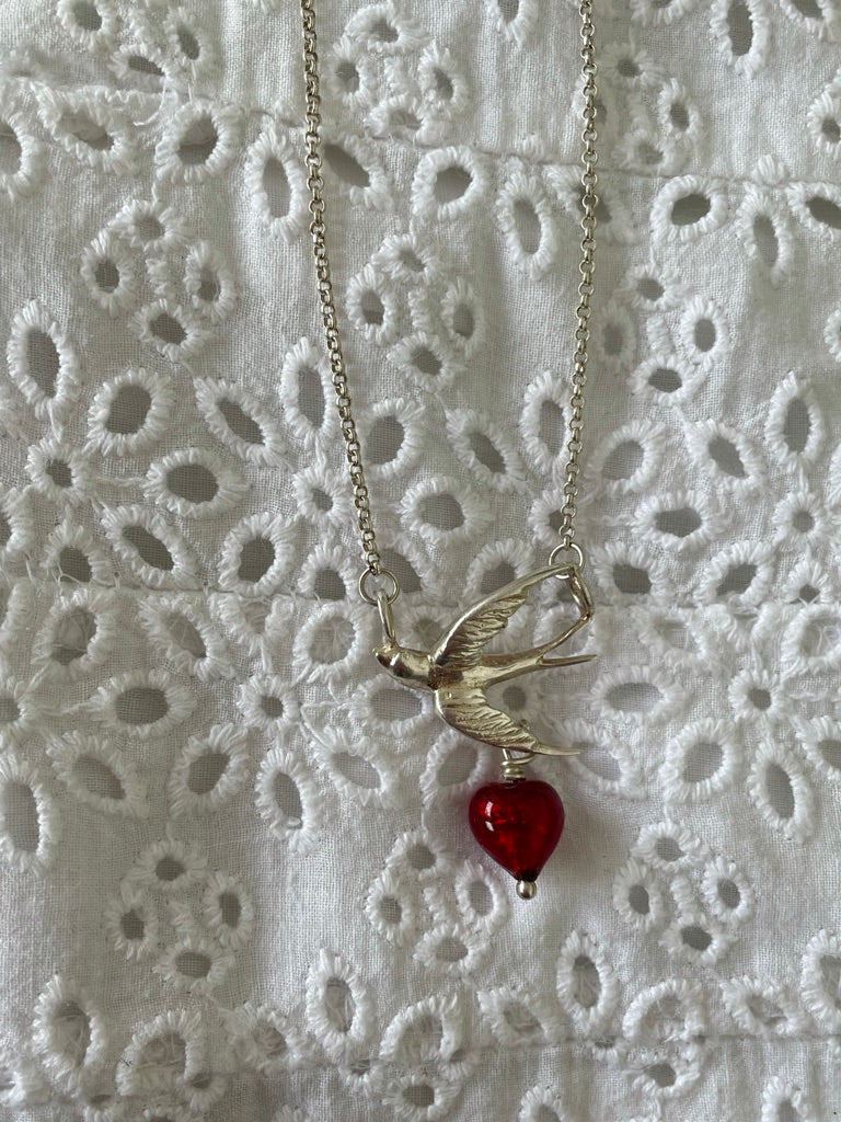 Heart Swallow Necklace