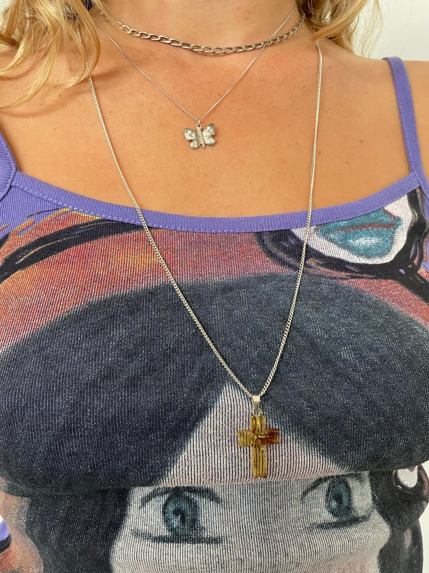 Amber Cross Necklace