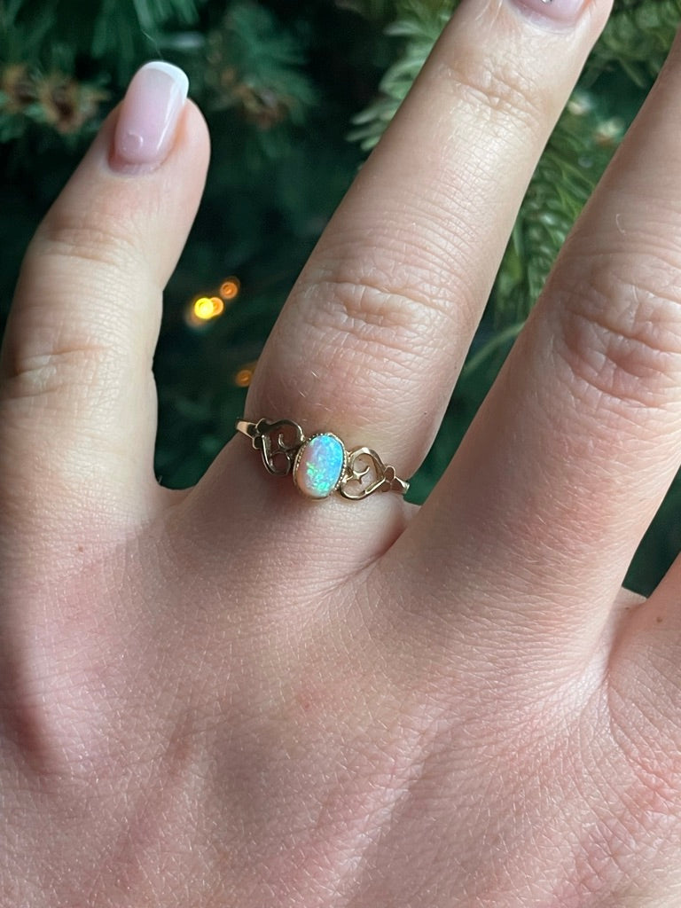 Jelly Opal Heart Ring