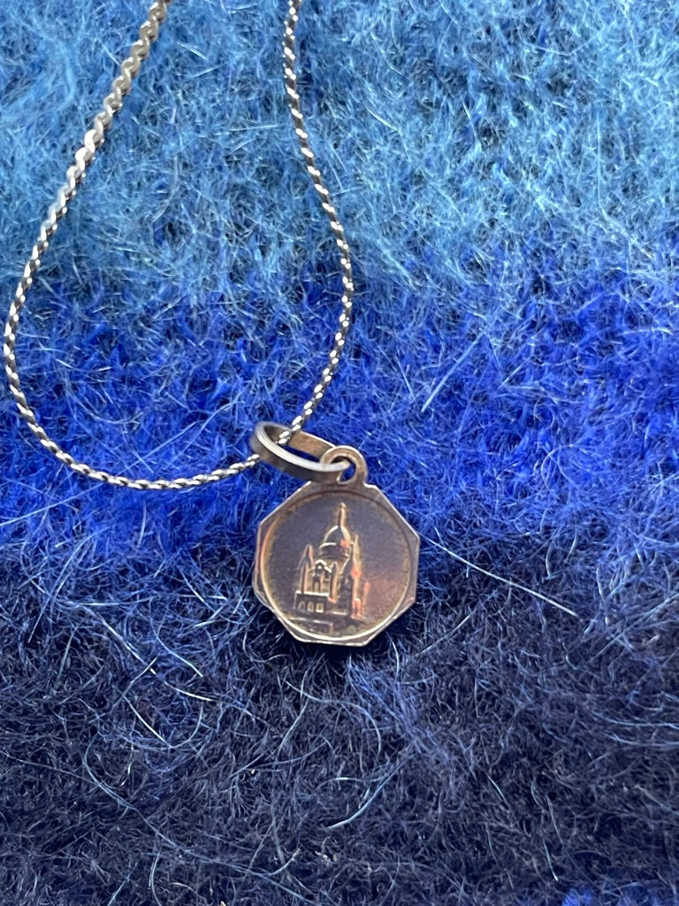 Blue Enamel Jesus Necklace