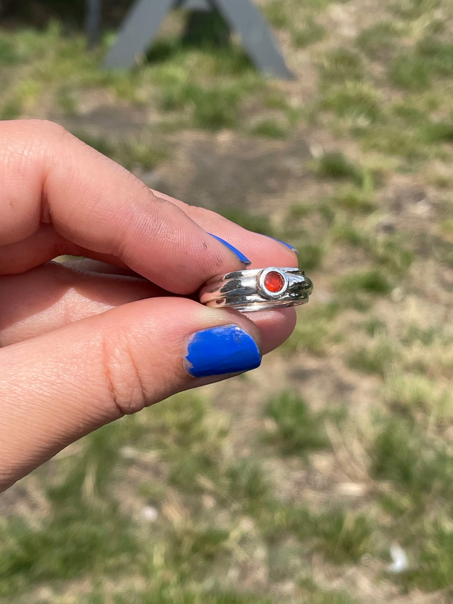 Round Garnet Ring