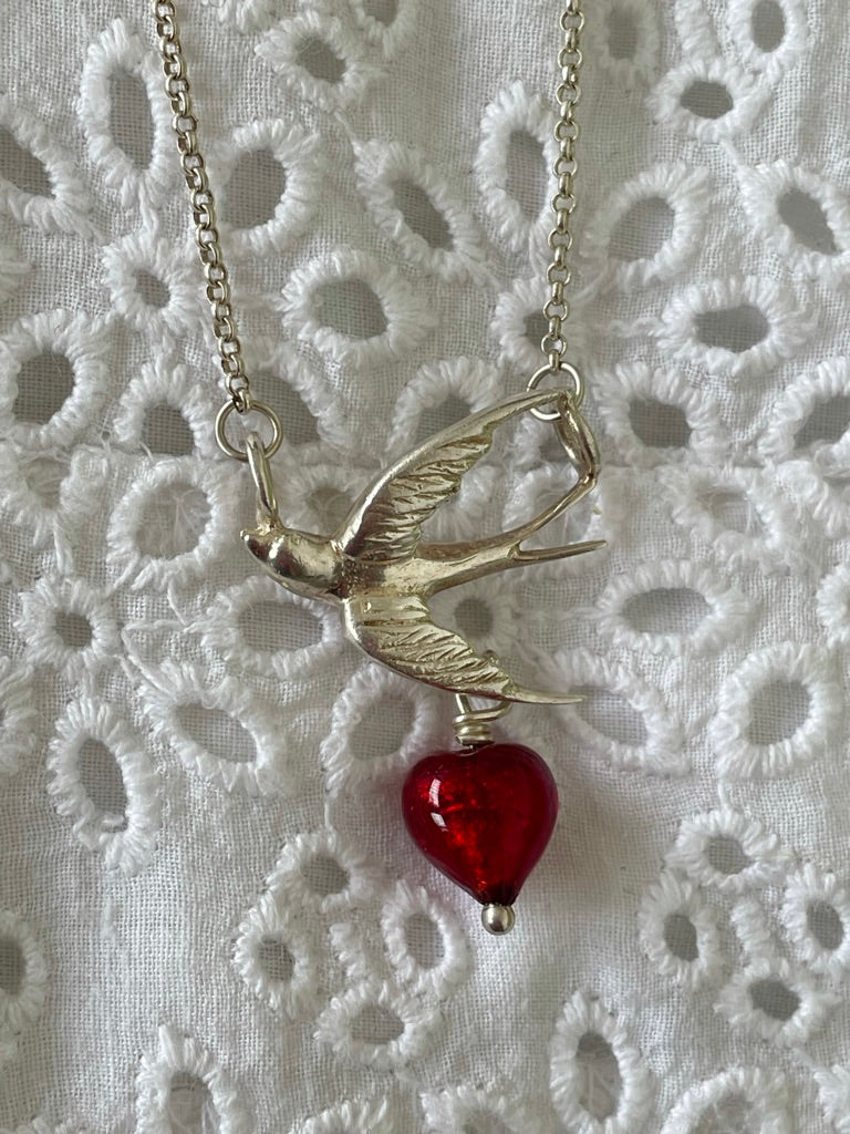 Heart Swallow Necklace