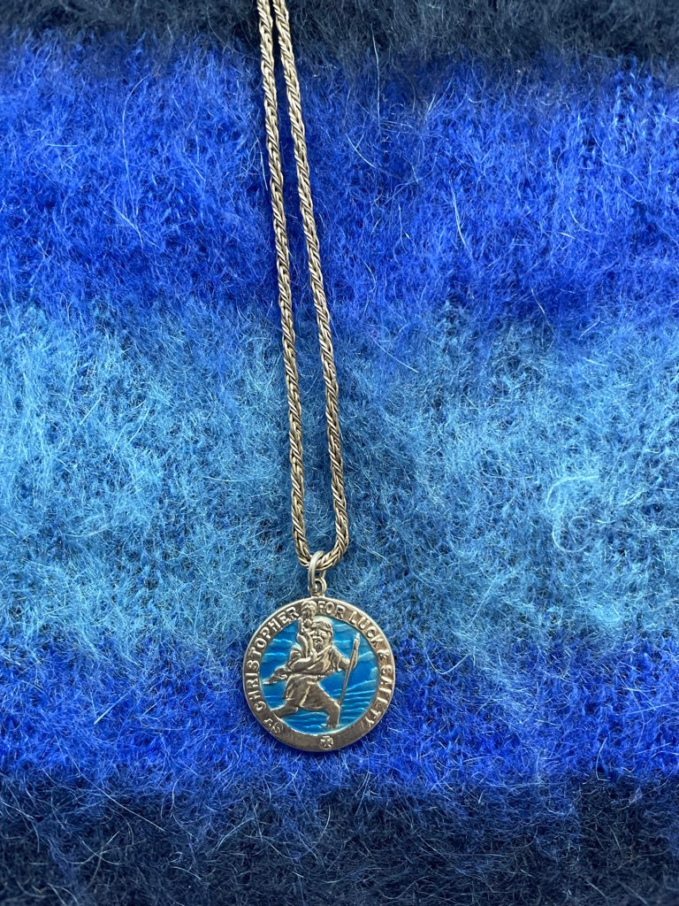 Text Blue St Christopher