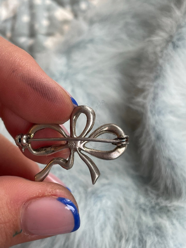 Sterling Silver Bow Brooch