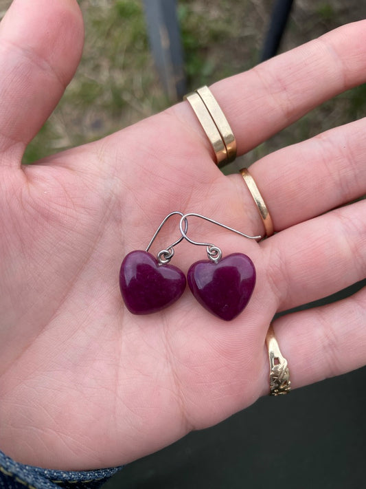 Purple Quartz Heart Danglies