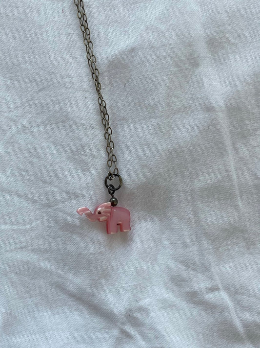 Teeny Pearl Elephant Necklace