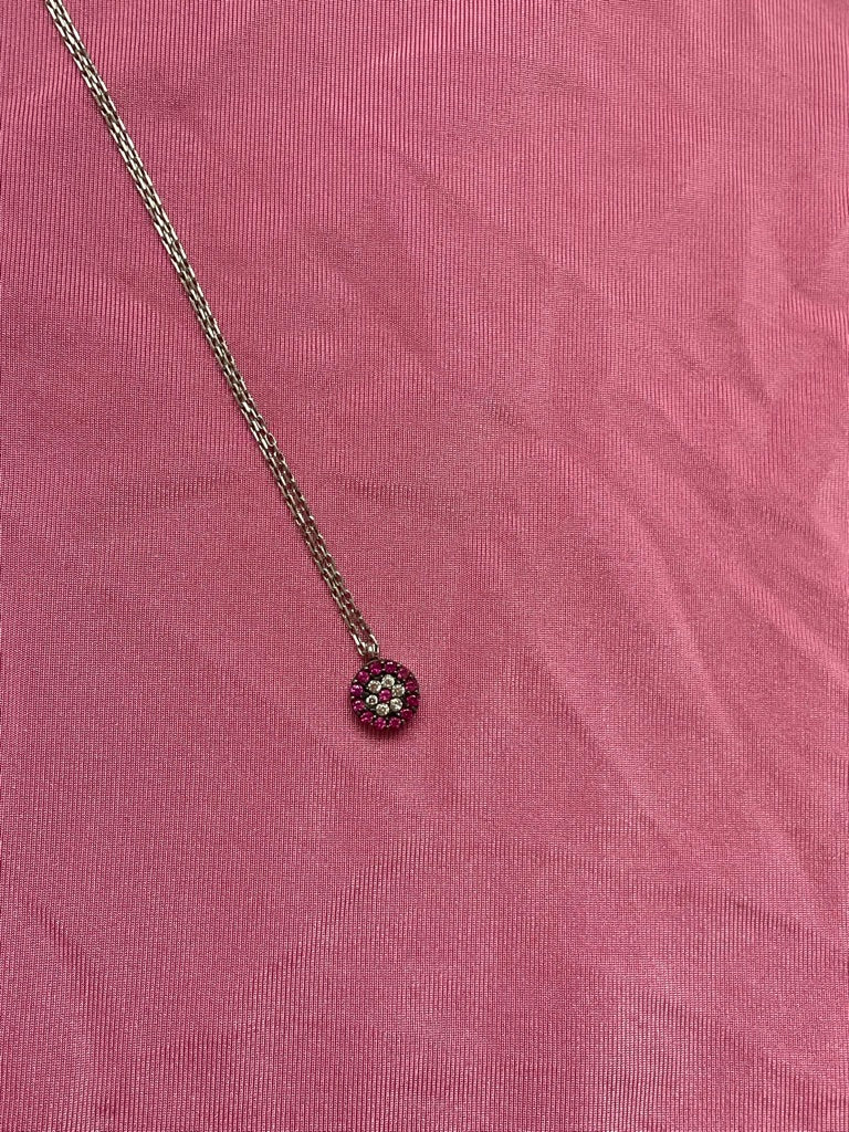 Dainty Pink Evil Eye Necklace