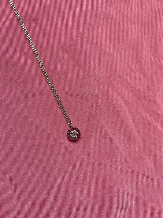 Dainty Pink Evil Eye Necklace