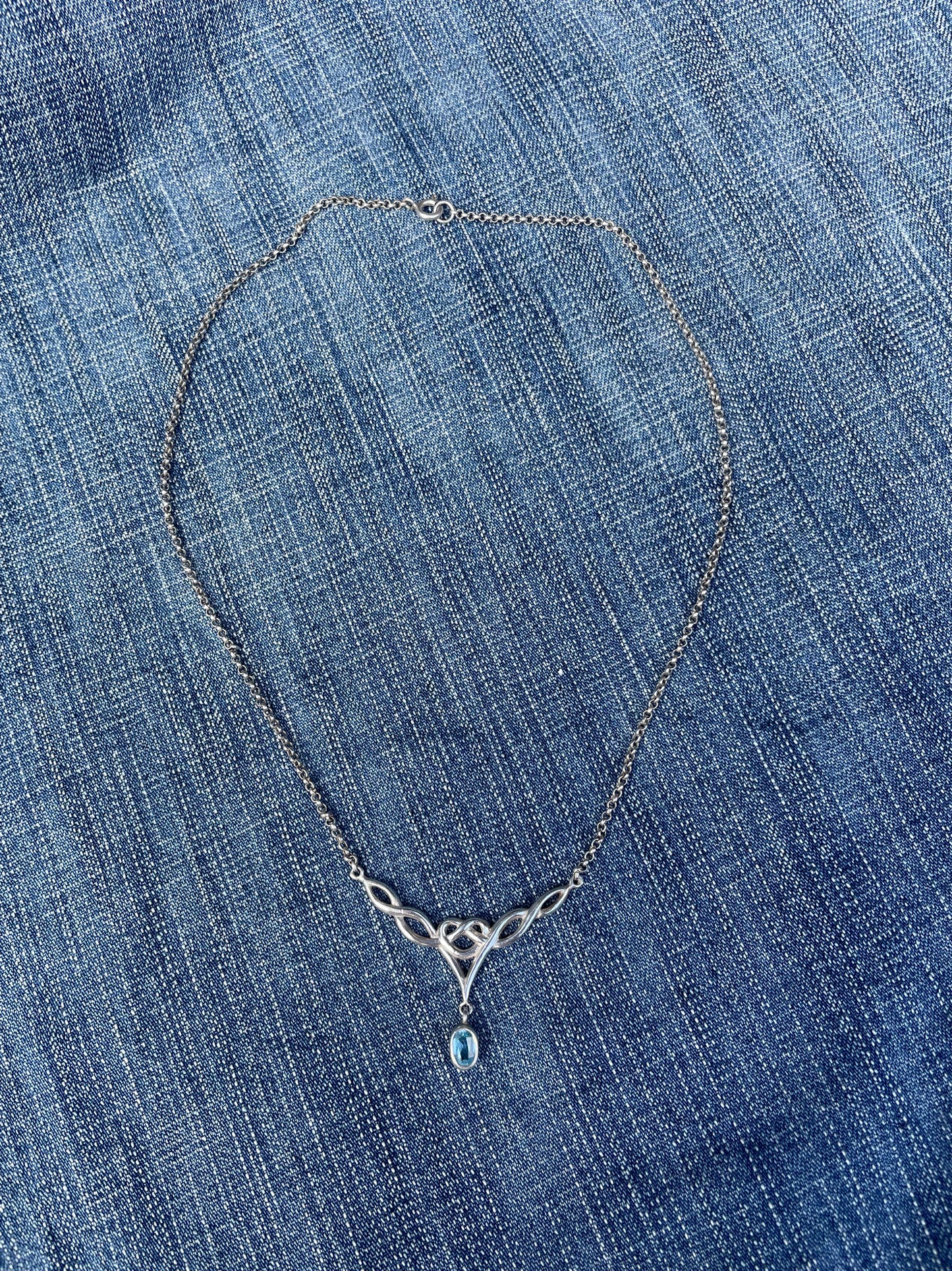 Celtic Twist Aquamarine Bib Necklace