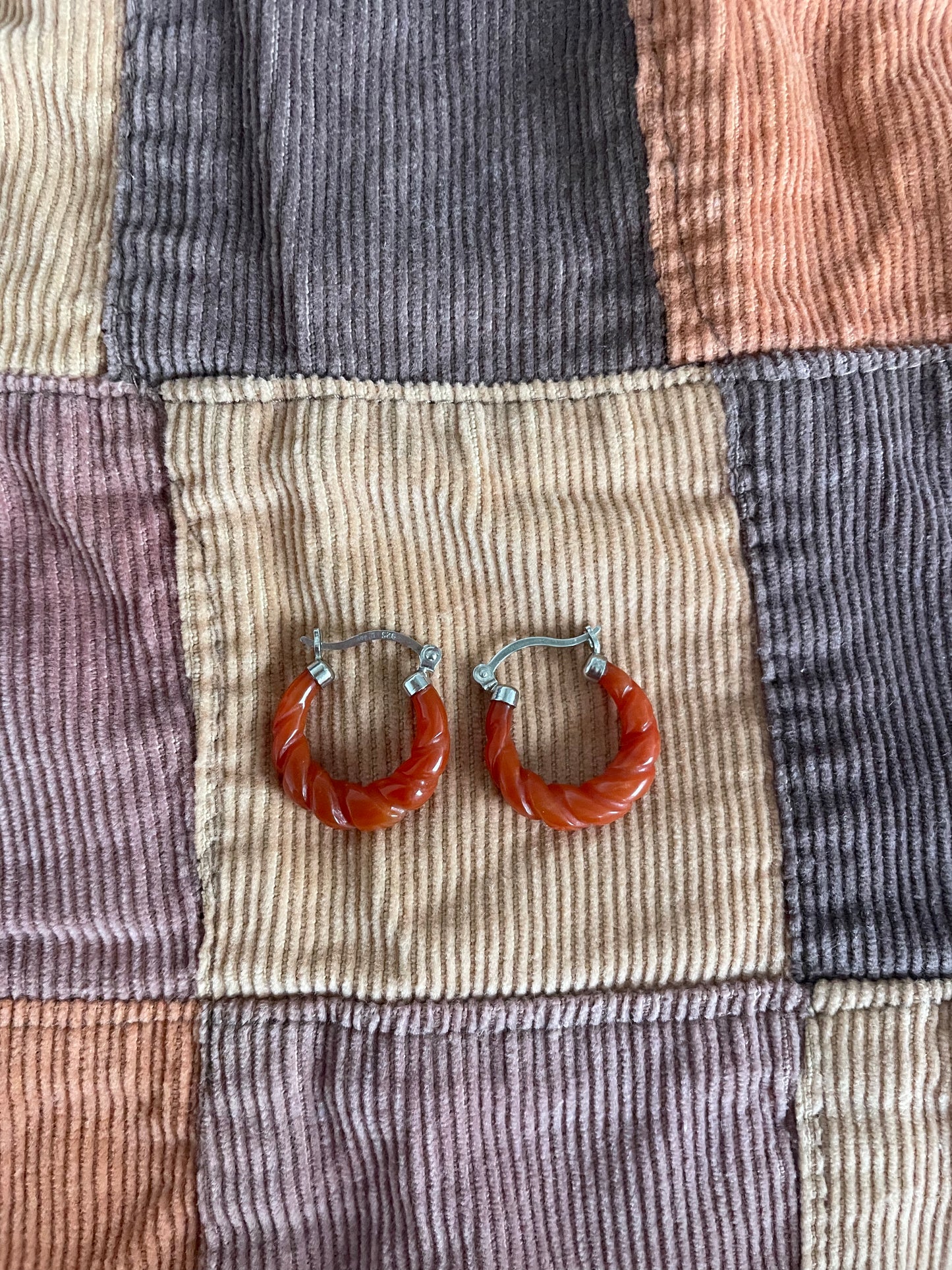 Red Jade Hoops