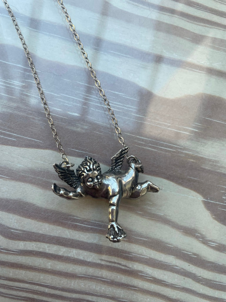 Flying Cherub Necklace