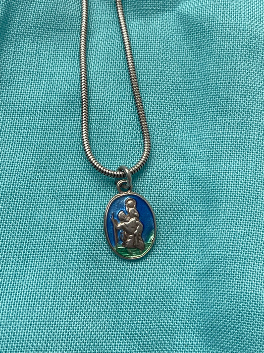 Little Oval Enamel St Christopher