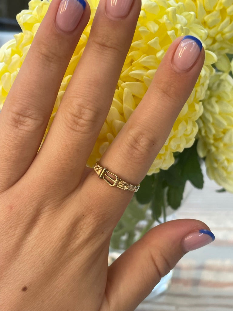 Gold Plated Buckle Ring