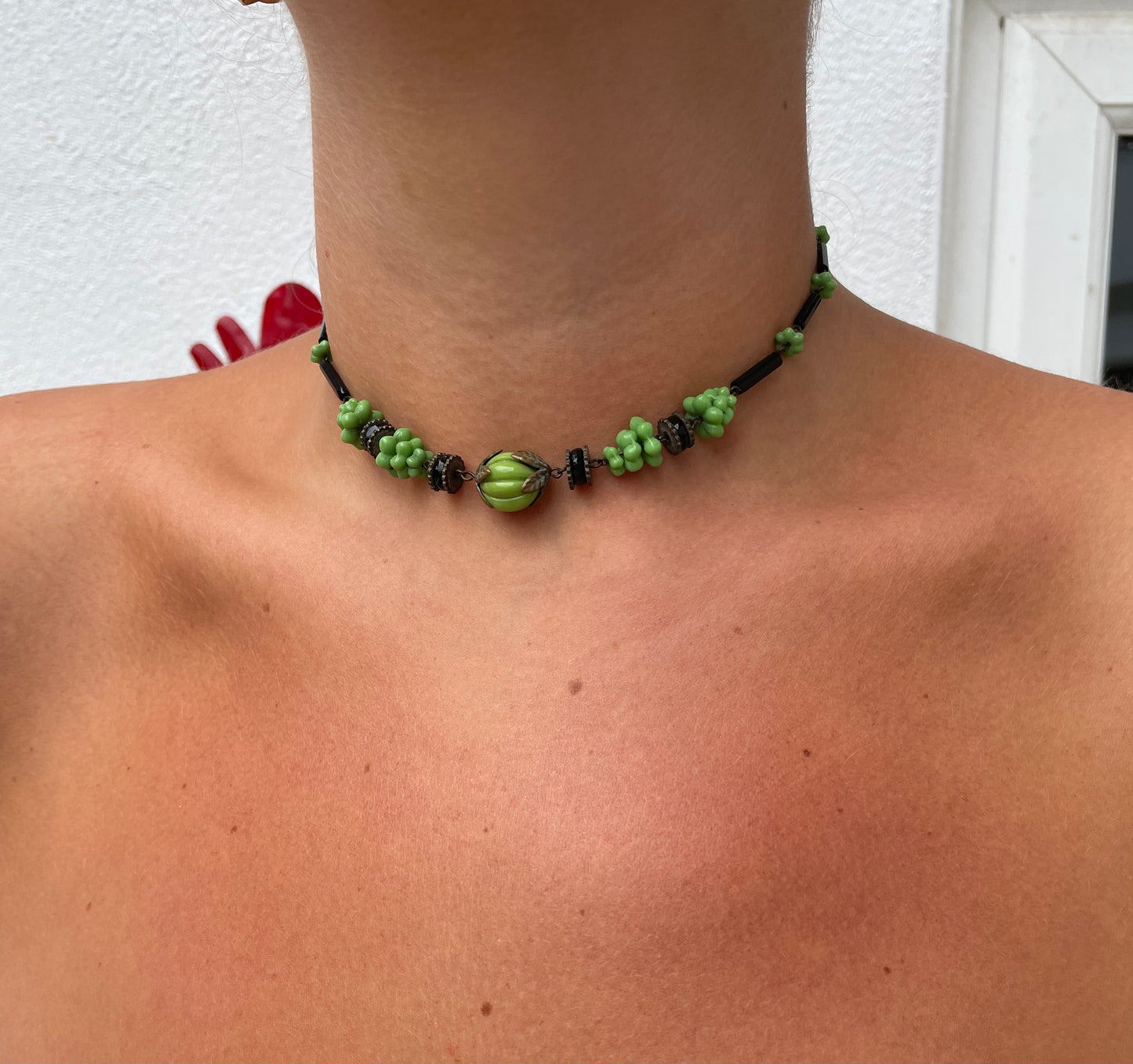 Czech Glass Grapes Choker