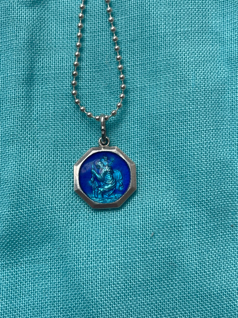 Dot Hexagon Enamel St Christopher