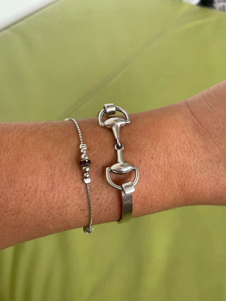 Dainty Garnet Stacker Bracelet