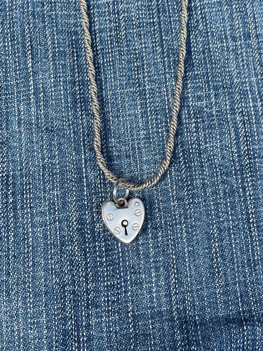 Twist Heart Padlock Necklace
