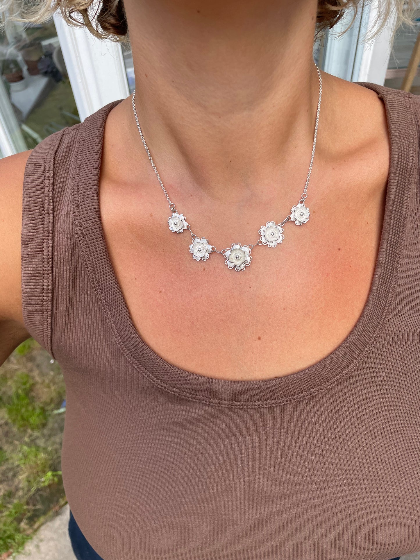 Flower Bib Necklace