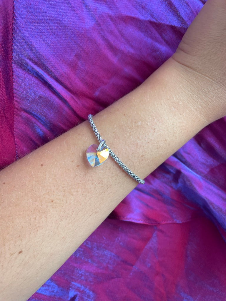 Popcorn Holographic Heart Bracelet