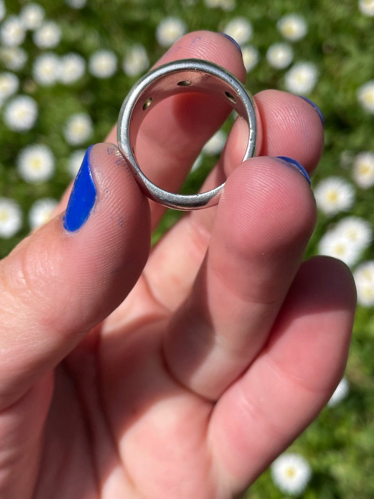 CHUNKY Peridot Starburst Ring