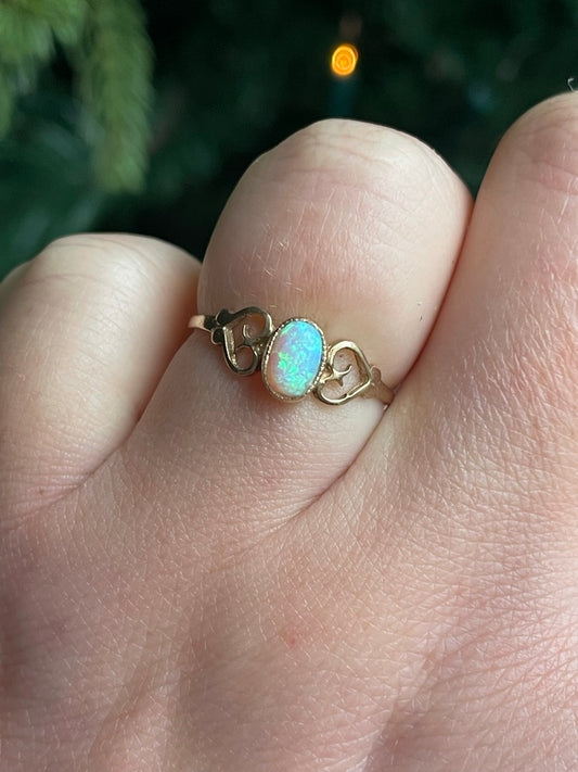 Jelly Opal Heart Ring