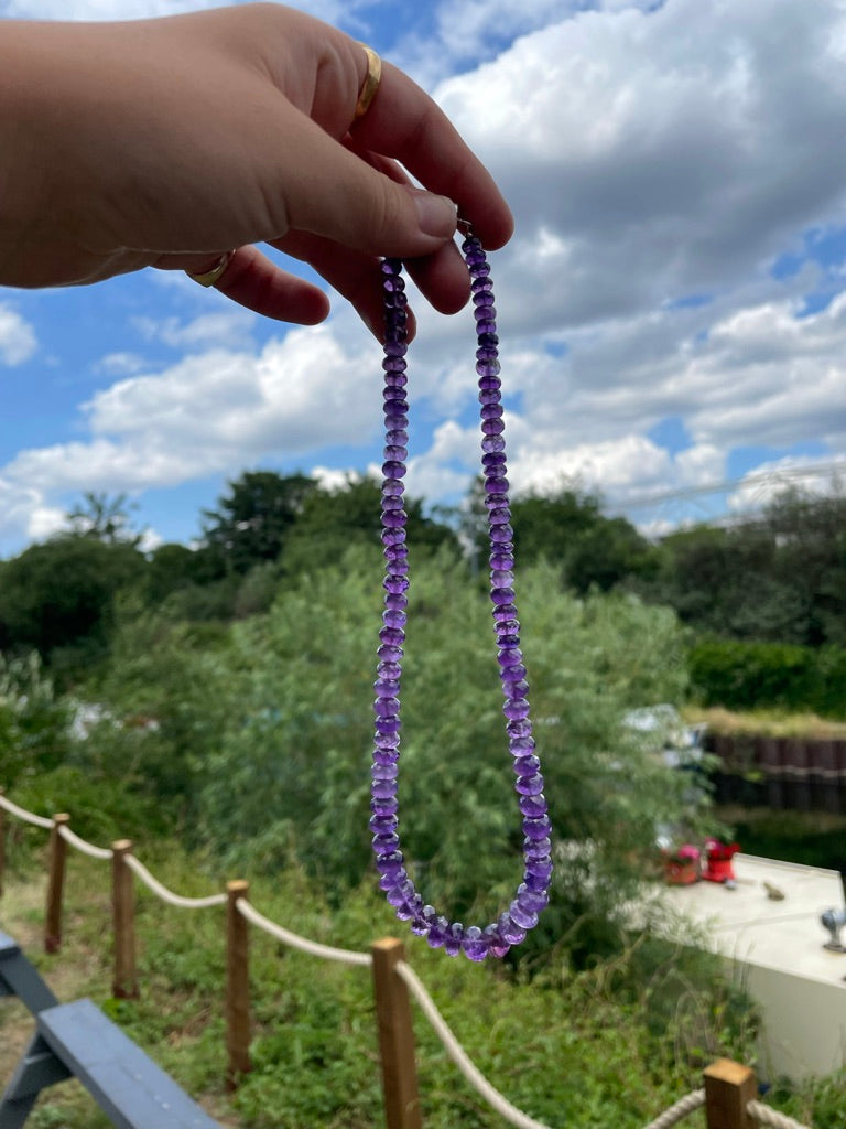 Faceted Amethyst Beaded Necklace