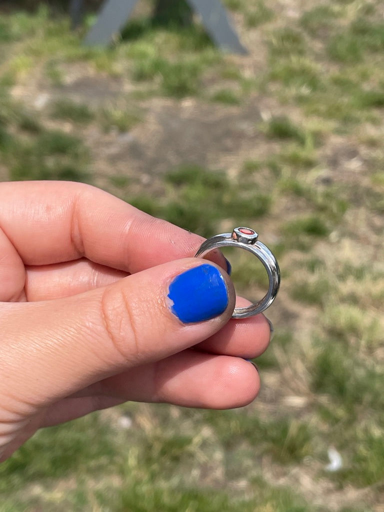 Round Garnet Ring