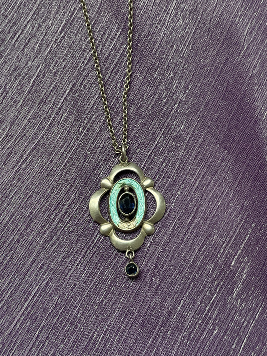 Victorian Enamel Sapphire Necklace