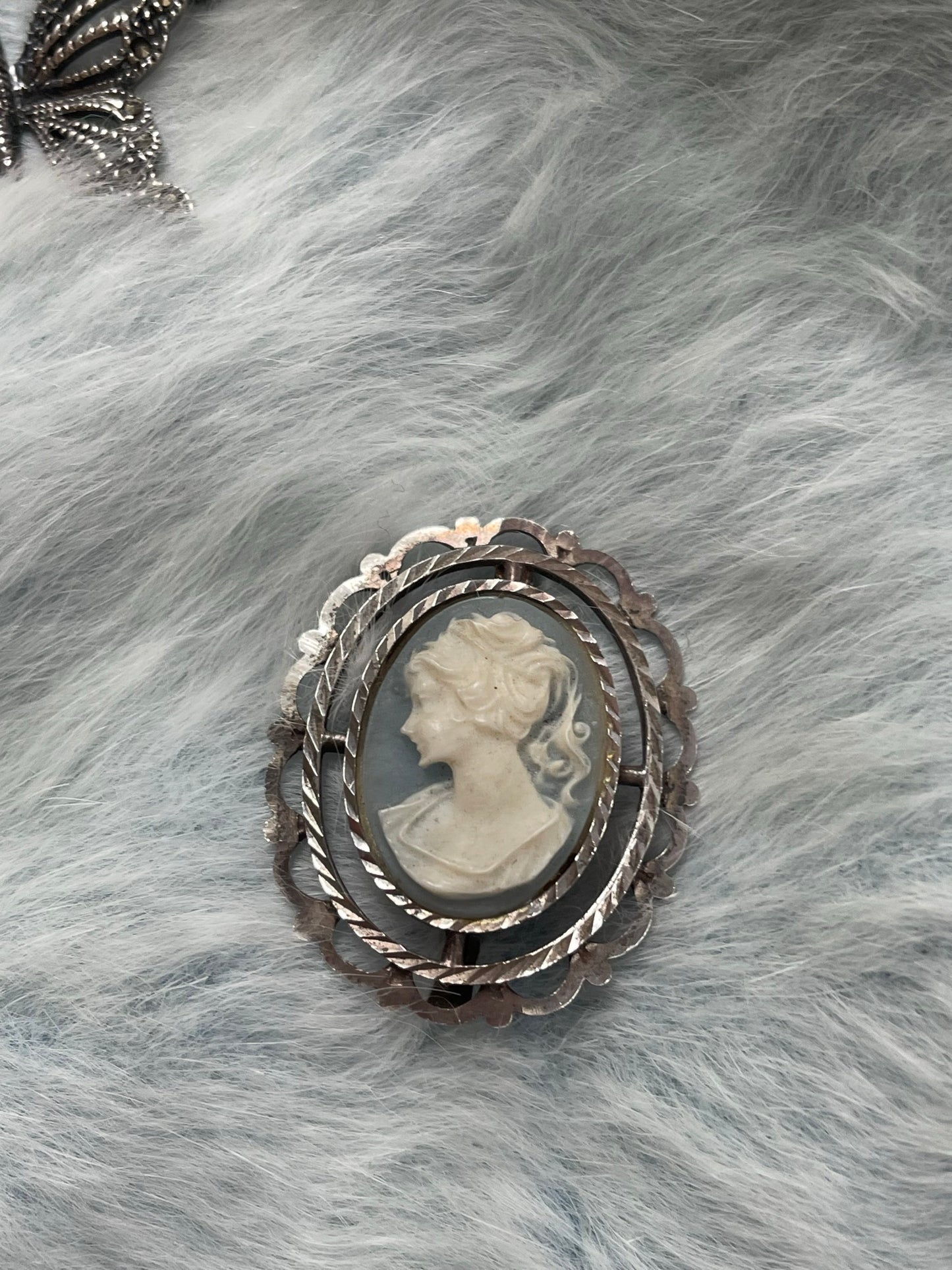 Sterling Silver Cameo Brooch