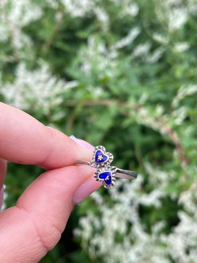 Blue Heart Doubler Ring