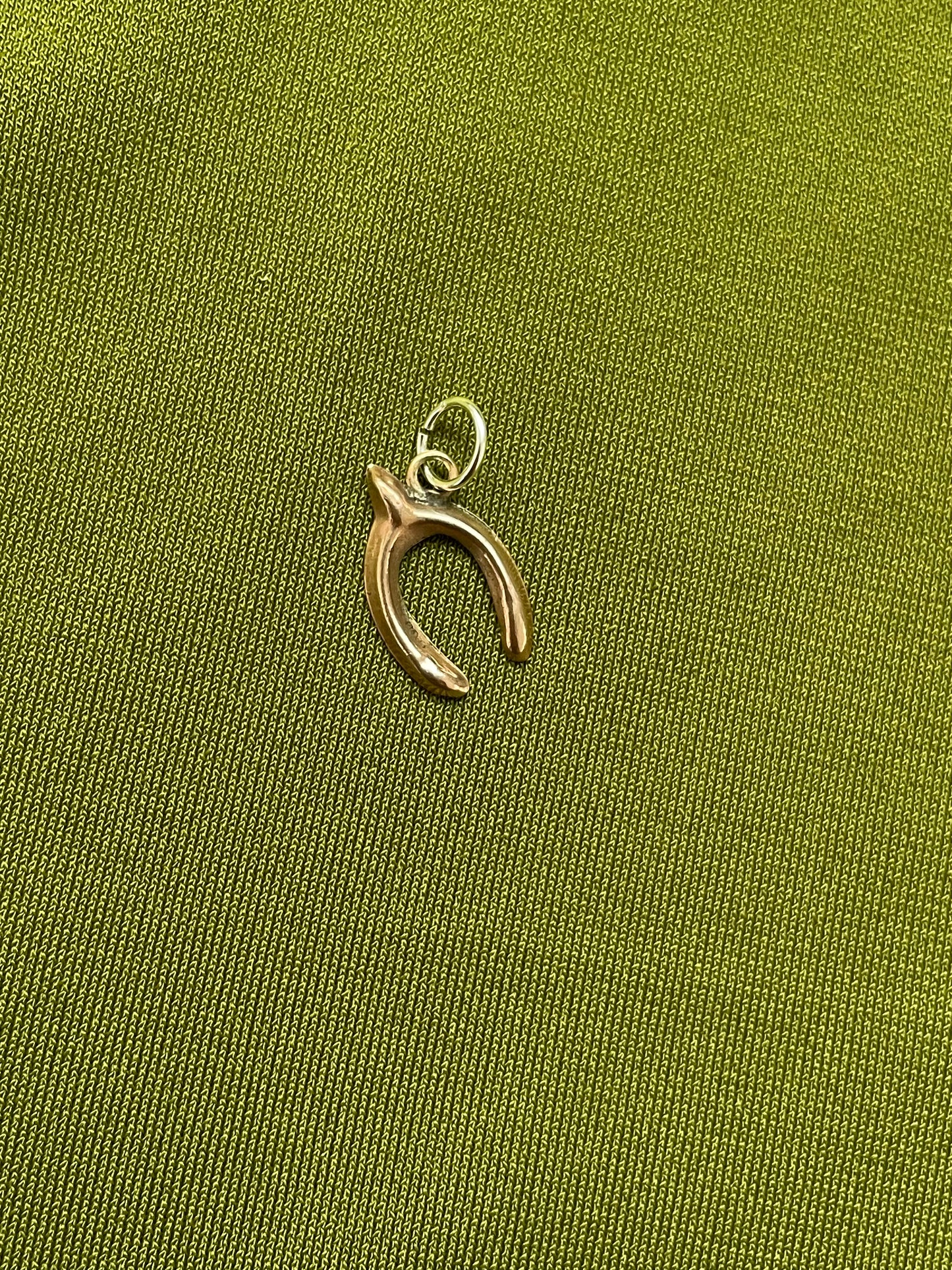 Gold Wishbone Charm