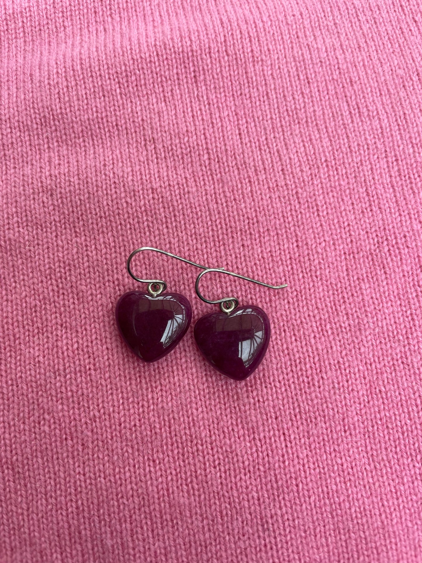 Purple Quartz Heart Danglies