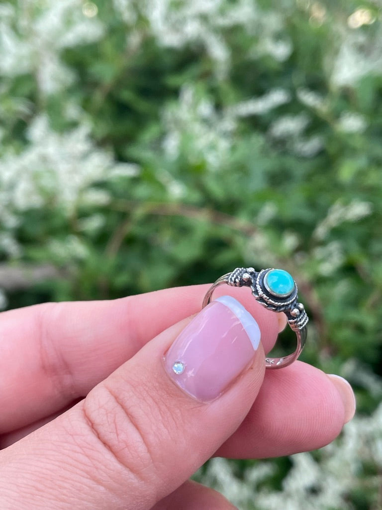 Turquoise Ribbed Ring