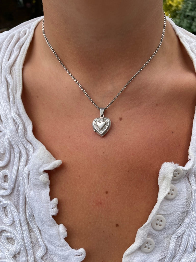 Diamante Heart Locket