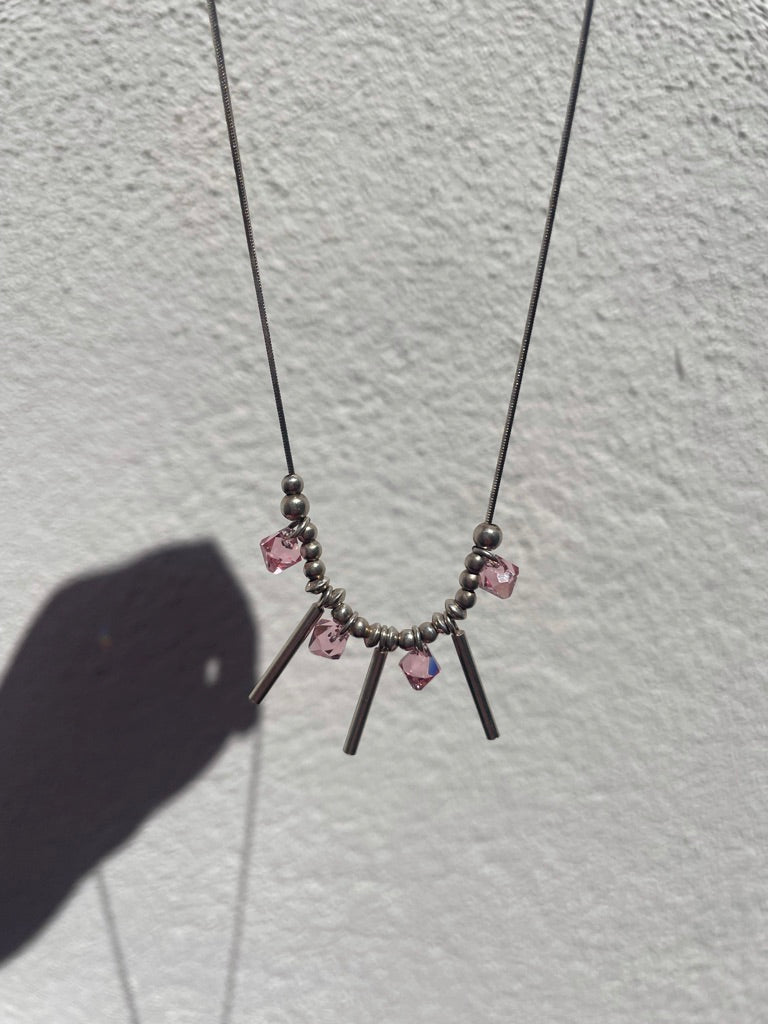 Pink Crystal Y2K Necklace