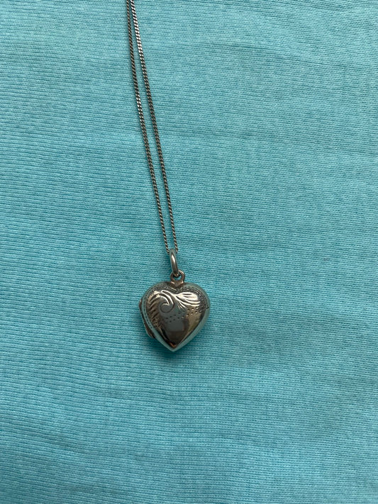 Half Engraved Heart Locket