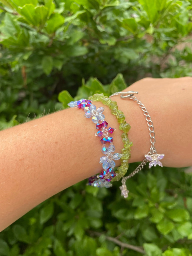 Iridescent Floral Bracelet