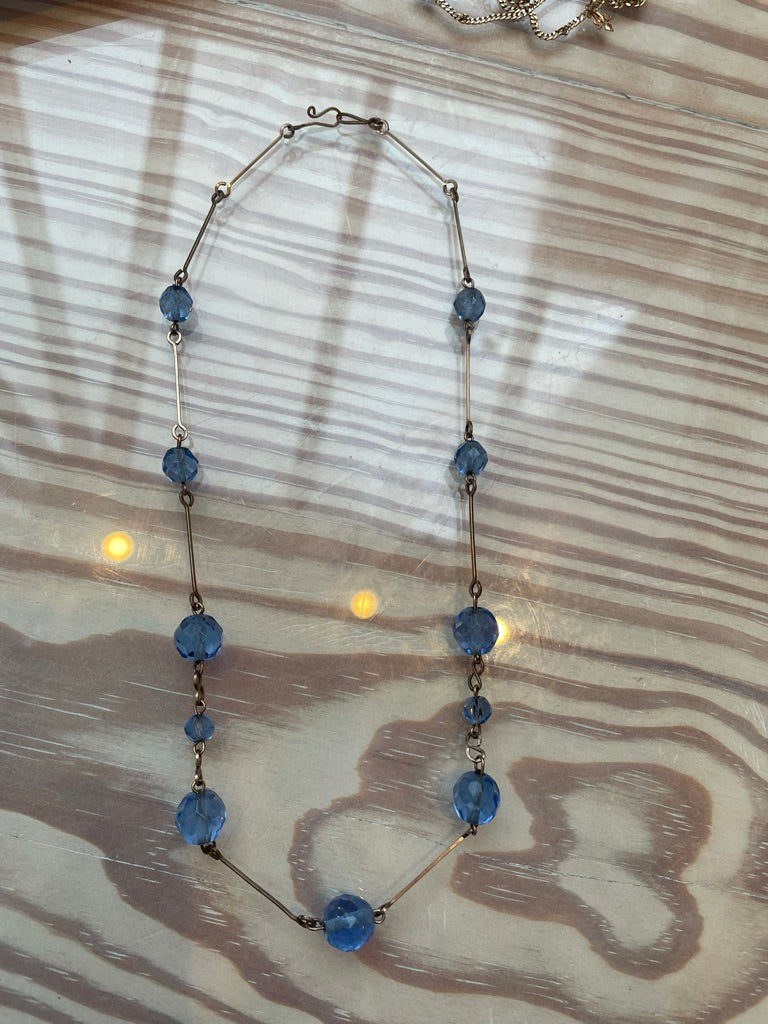 Blue Czech Glass Choker