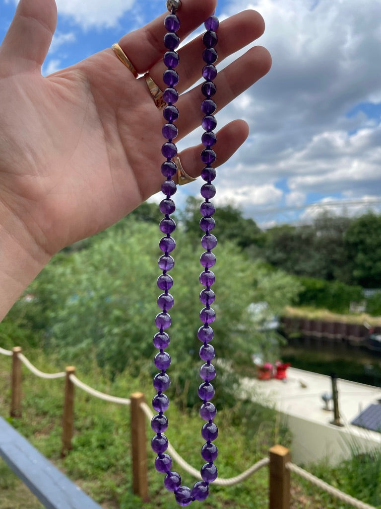 Ball Amethyst Beaded Necklace