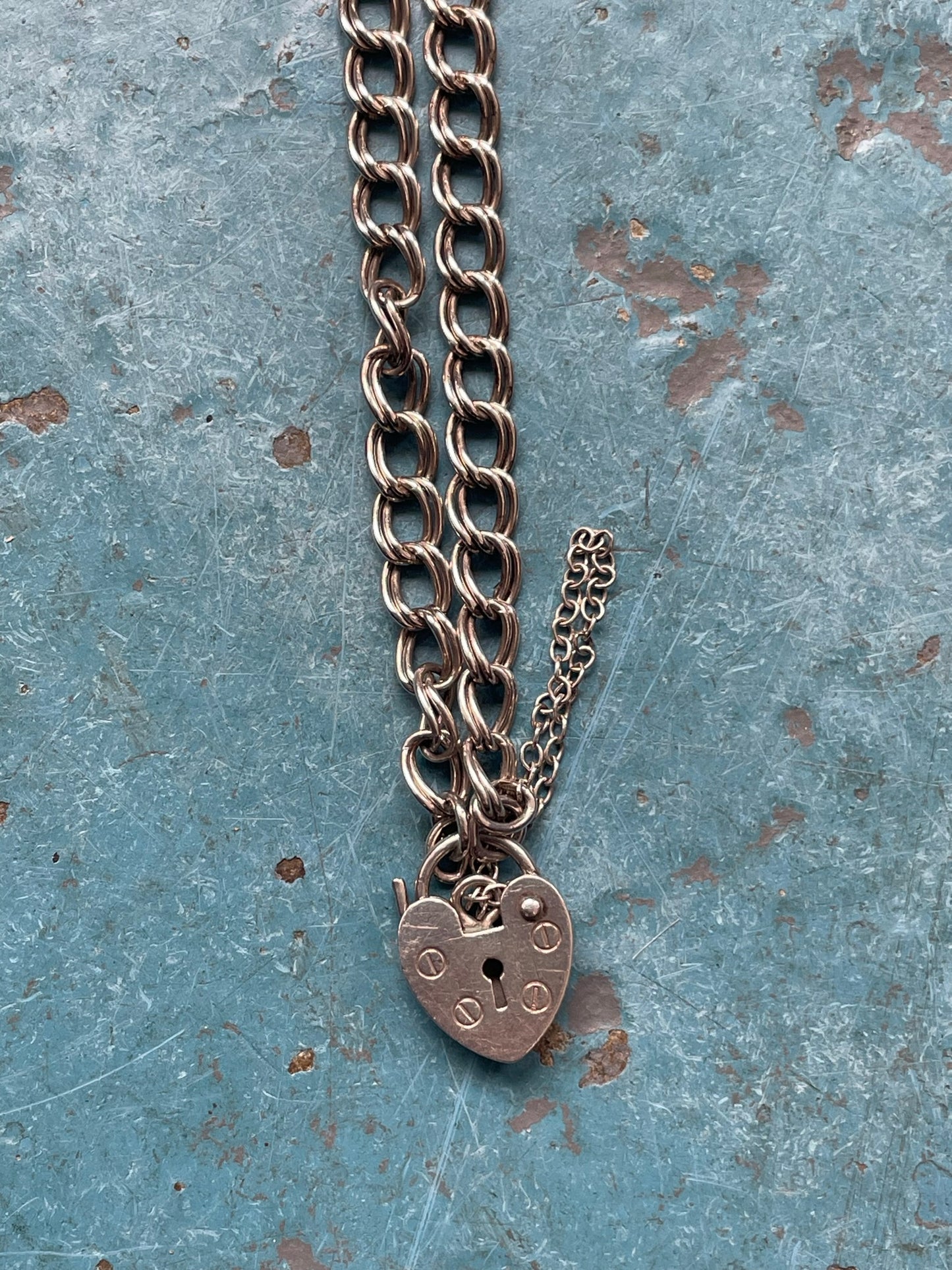 Dainty Double Curb Padlock Bracelet