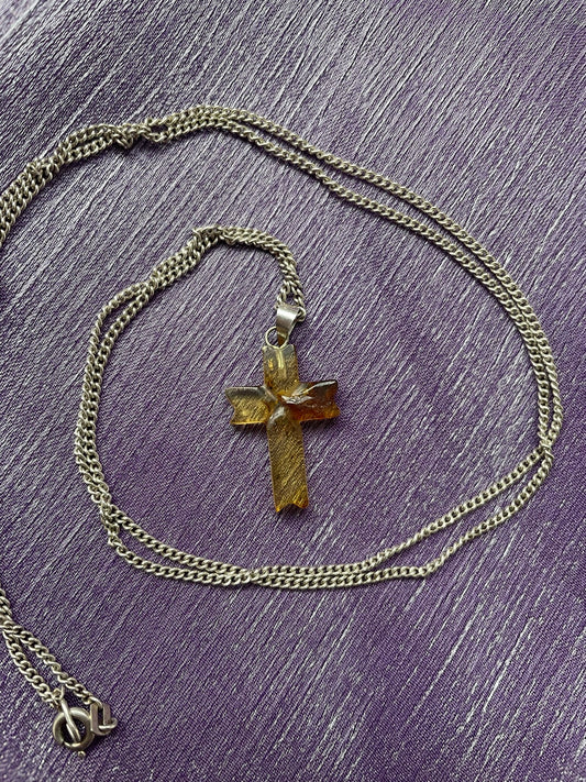 Amber Cross Necklace