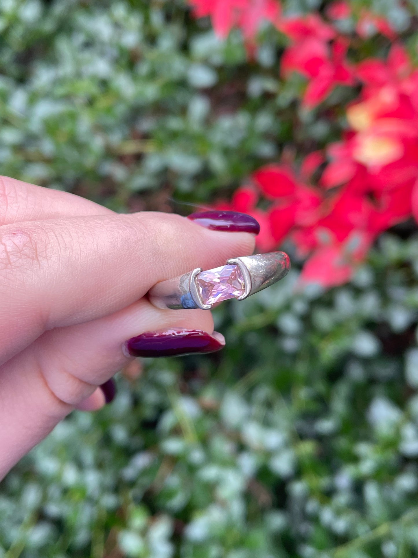 Pink Tension Set Gem Ring