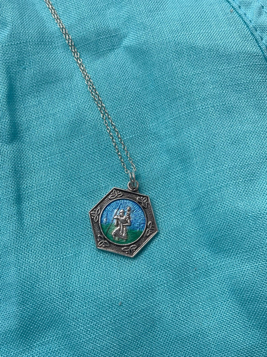 Hexagon Enamel St Christopher