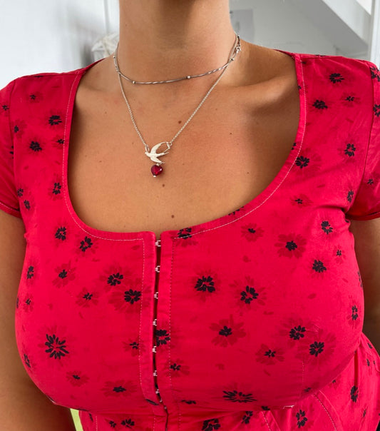 Heart Swallow Necklace