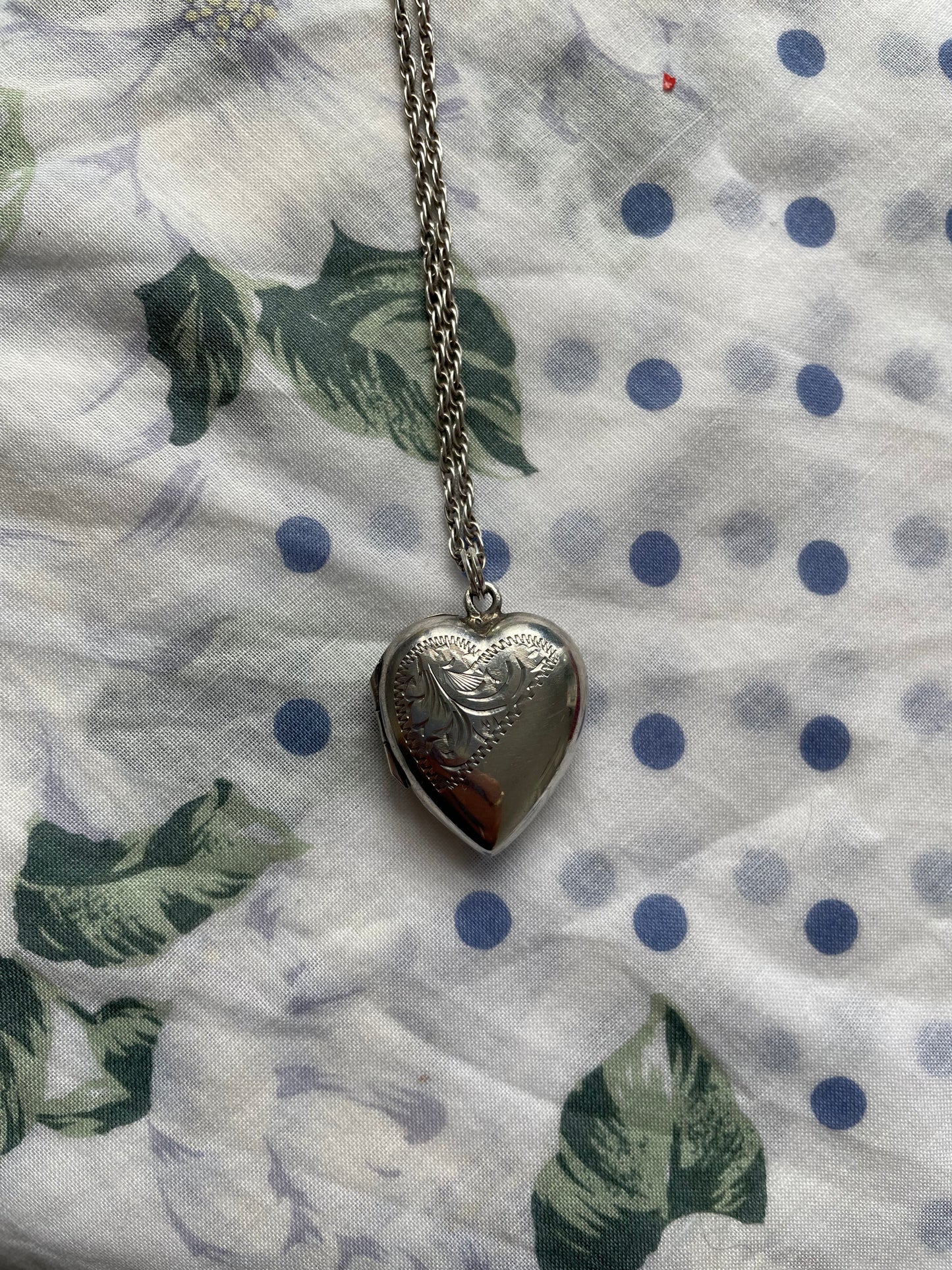 Half Engraved Heart Locket