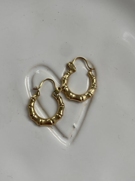 Gold Baby Bamboo Hoops
