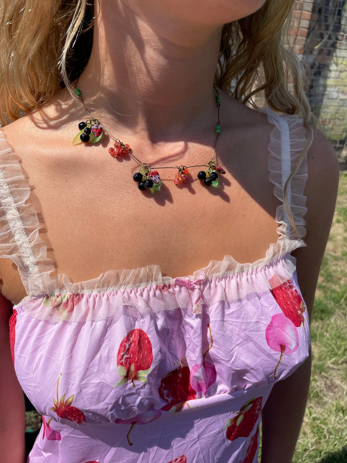 Blackberry and Strawb Necklace