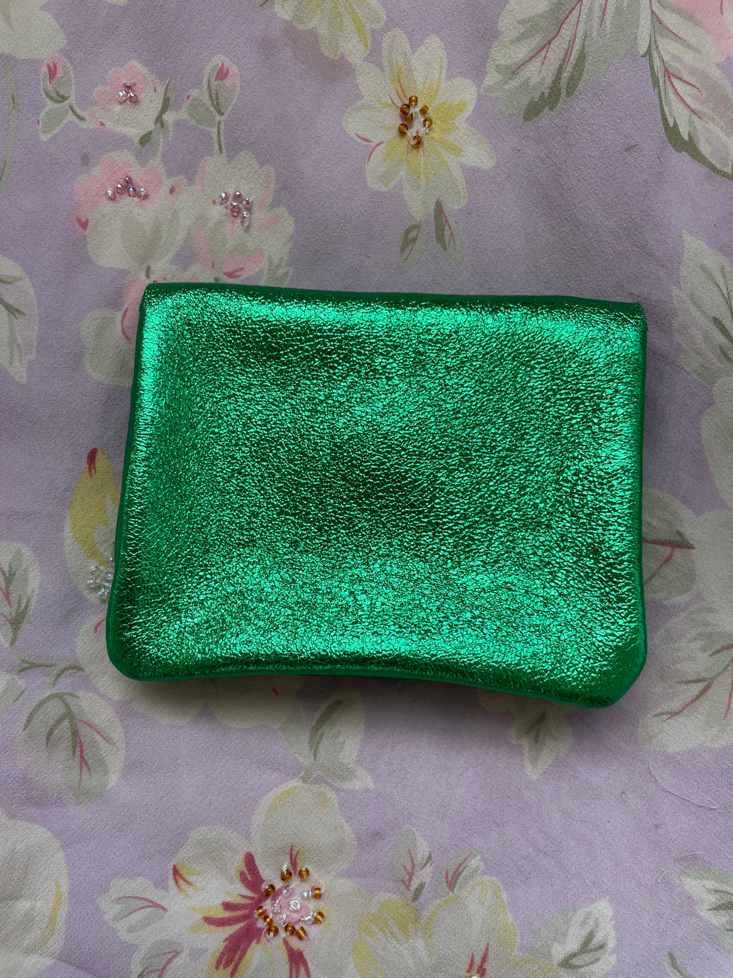 Bright Green Jewel Pouch