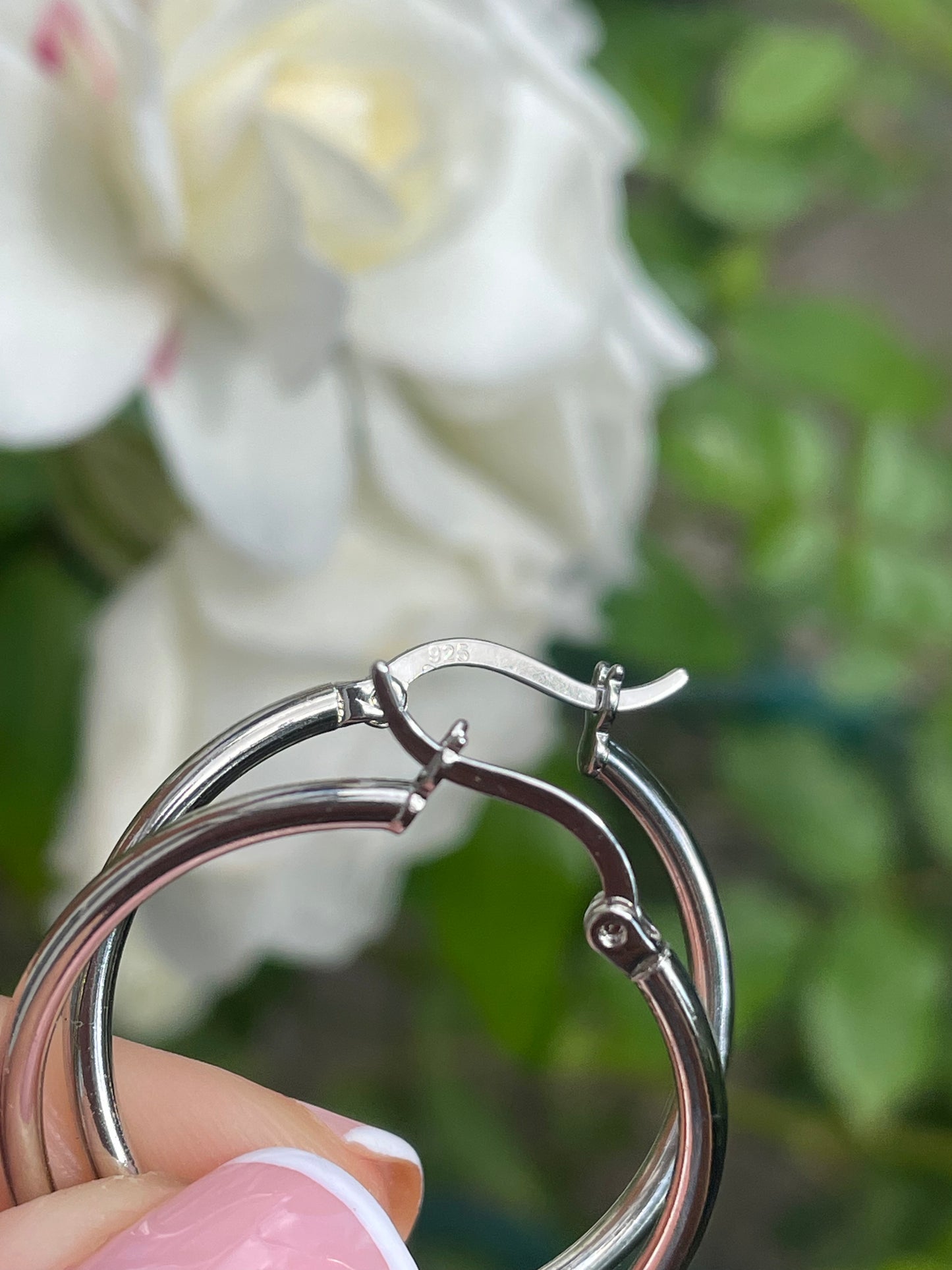 Small Silver Plate Hoops