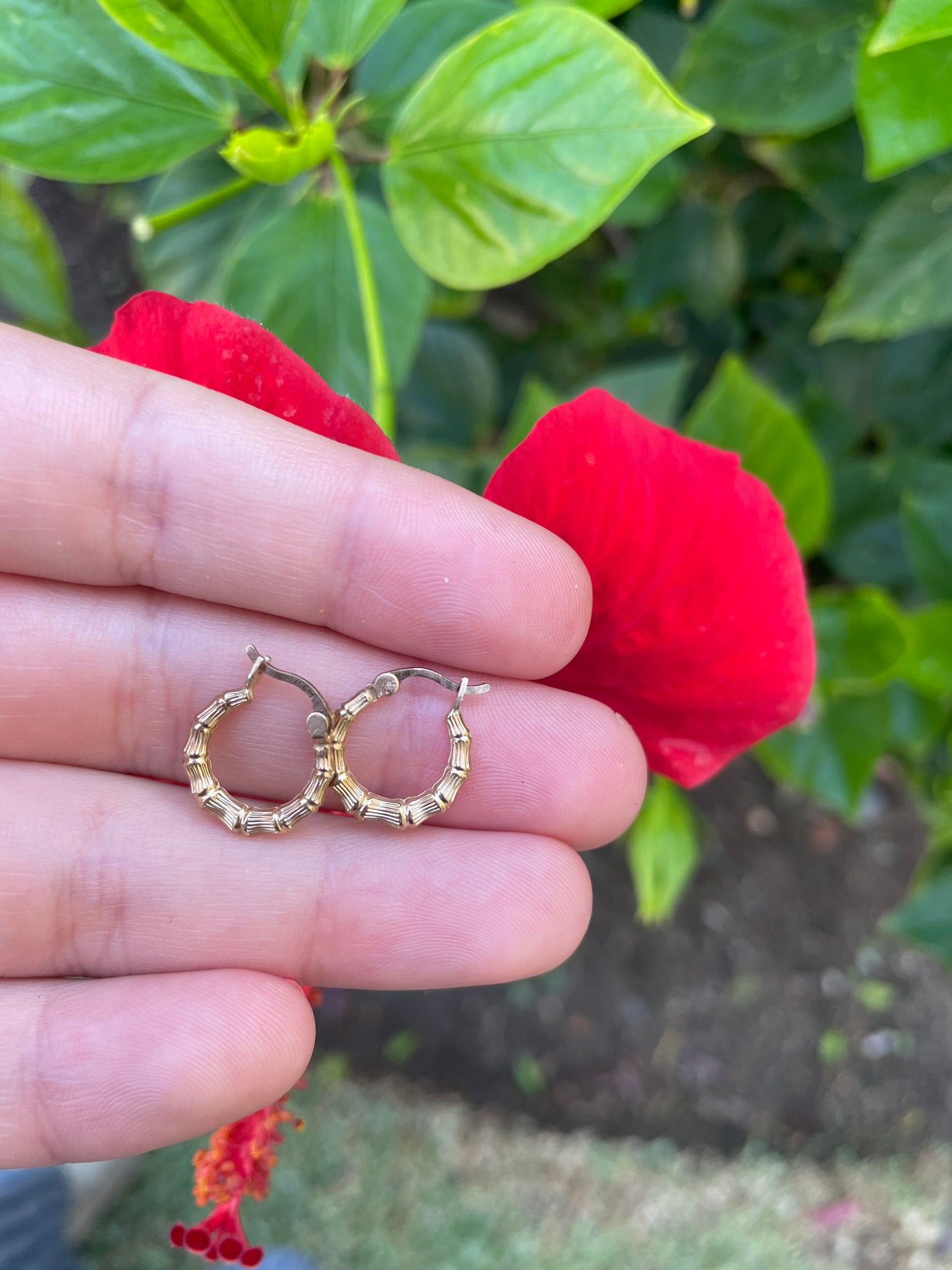 Gold Baby Bamboo Hoops